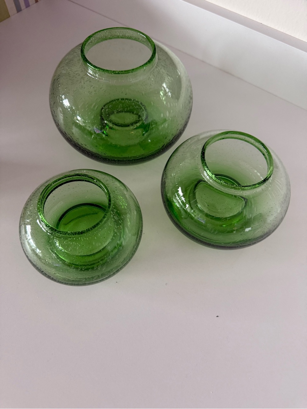Empoli Glass set of 3 vases
